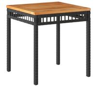 vidaXL Table de Jardin, Table Carrée, Table Basse, Meuble de Patio, Table à Thé d'Extérieur Terrasse Cour, Noir Résine 365864
