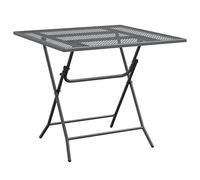 vidaXL Table de Jardin Table de Patio Meuble de Salle à Manger de Terrasse Table à Dîner d'Extérieur 80x80x72 cm Maille Métallique Anthracite