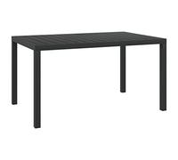 vidaXL Table de jardin Noir Aluminium WPC 150 x 90 x 74 cm