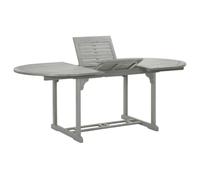 vidaXL Table de Jardin Table de Salle à Manger Dîner Patio Terrasse Extérieur Cuisine Extensible Gris 200x100x75 cm Bois d'Acacia Massif
