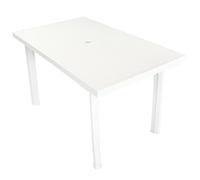 vidaXL Table de Jardin Table de Salle à Manger Dîner Repas Table de Patio Camping Terrasse Arrière-Cour Extérieur Blanc 126x76x72 cm Plastique