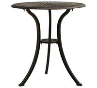 vidaXL Table de Jardin Table de Salle à Manger Table à Dîner Table de Patio Meuble de Jardin Extérieur Bronze 62x62x65 cm Aluminium Coulé