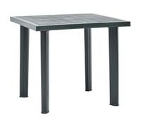 vidaXL Table de jardin plastique 80x75x72 cm, Vert, trou pour parasol, résistante aux intempéries