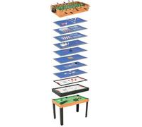 vidaXL Table de Jeu Multiple 15 en 1 Echec Pion Backgammon Shuffle Hockey Curling Bowling Billard Football Salle de Jeux 91944