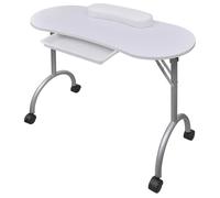 vidaXL Table de Manucure Pliante avec roulettes Mobilier Meuble Portable