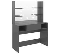vidaXL Table de maquillage avec éclairage LED 100x40x135 cm MDF Gris