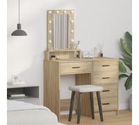Vidaxl Table De Maquillage Avec Éclairage Led - Chêne Sonoma - 50x41x140 Cm