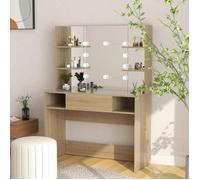 vidaXL Table de Maquillage avec Eclairage LED Coiffeuse Table Cosmétique Meuble de Chambre à Coucher Maison Intérieur 331545
