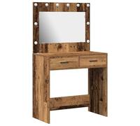 Table De Maquillage Vidaxl Avec Lumières Led Bois Ancien 78,5x41x135 Cm