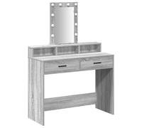 vidaXL Coiffeuse avec rangement Gris 100 x 41 x 140 cm Bois composite