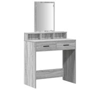vidaXL Table de Maquillage avec tiroirs Gris Sonoma 79x41x140 cm