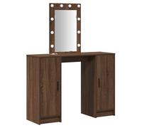 Coiffeuse Vidaxl Avec Lumières Led Chêne Brun 102x33x135 Cm Brun