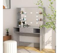 vidaXL Table de maquillage éclairage LED 100x40x135 cm MDF Gris béton