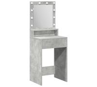 Table De Maquillage Vidaxl Avec Lumières Led, Gris Béton, 50x41x135 Cm Gris
