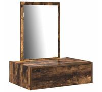 vidaXL Table de Maquillage Murale en chêne fumé 60x40x70 cm