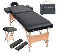 Massagetafel- en krukset inklapbaar 2 zones 10 cm dik zwart110155