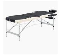 Table de Massage Pliable 3 Zones Aluminium Noir et Beige Lit Banc vidaXL