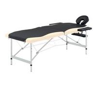 Massagetafel inklapbaar 2 zones aluminium zwart en beige110229