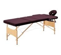 vidaXL Table de massage pliable 3 zones Violet vin