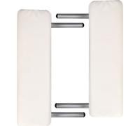 vidaXL Table de massage pliante 2 zones avec châssis en aluminium blanc crème