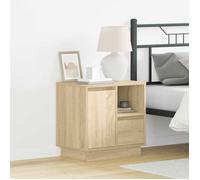 vidaXL Table de nuit avec LED - Chêne Sonoma 50 x 34,5 x 50 cm. C'est une table pratique et moderne en bois aggloméré 869582