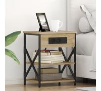 Vidaxl Table De Nuit Avec Station De Chargement 2 Pcs Chêne Sonoma