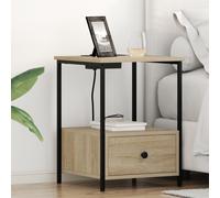 Vidaxl Table De Nuit Avec Station De Chargement 2 Pcs Chêne Sonoma
