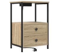 Vidaxl Table De Nuit Avec Station De Chargement Chêne Sonoma