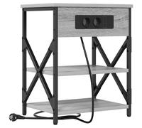 Vidaxl Table De Nuit Avec Station De Chargement Sonoma Gris
