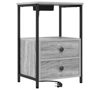 Vidaxl Table De Nuit Avec Station De Chargement Sonoma Gris