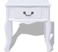 vidaXL Table de nuit blanc MDF