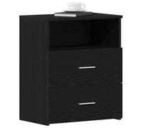 vidaXL Table de nuit Chêne noir 50×32×60 cm – Bois d'ingénierie, style rustique compact