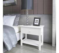 vidaXL Table de nuit en bois blanc