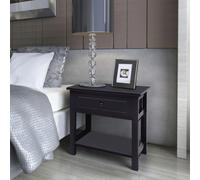 vidaXL Table de nuit en bois noir