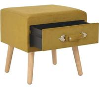 vidaXL Table de nuit jaune moutarde 40x35x40 velours