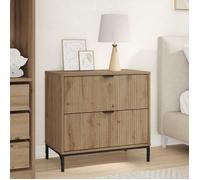 vidaXL Table de nuit moderne avec rangement en bois d'ingénierie, chêne artisanal, finition mate marron 883473