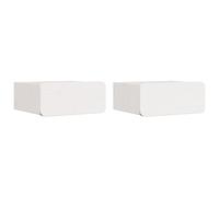 vidaXL Table de Nuit Murale avec tiroir 2 pcs Blanc 39 x 34 x 16,5 cm