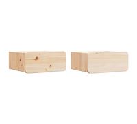 Vidaxl Table De Nuit Murale Avec Tiroir 2 Pcs Marron 39 X 34 X 16,5 Cm
