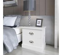 vidaXL Table de nuit style français blanc