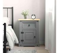 vidaXL Table de nuit style mexicain Corona en pin gris 53x39x67 cm