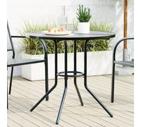Vidaxl Table De Patio Ronde Anthracite Acier Enduit De Poudre