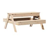 vidaXL Table de Pique-Nique avec Bac à Sable pour Enfants, Table de Pique-Nique avec Sièges, Table de Jardin pour Jeux Dessin, Pin Massif