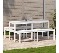 Vidaxl Table De Pique-Nique Blanc 160x134x75 Cm Bois Massif De Pin