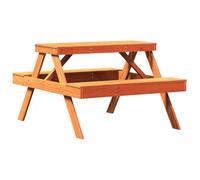 vidaXL Table de Pique-nique, Ensemble de Table et Banc de Jardin, Meuble d’Extérieur Terrasse Patio, Moderne, Cire Marron 844649