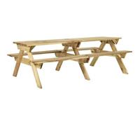 vidaXL Table de pique-nique avec bancs 220x122x72 cm – Bois de pin imprégné (318399)