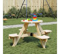 Vidaxl Table De Pique-Nique Pour 4 Enfants Avec Trou De Parasol Rond