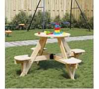 Vidaxl Table De Pique-Nique Pour 4 Enfants Avec Trou De Parasol Rond