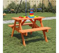 Vidaxl Table De Pique-Nique Pour 4 Enfants Avec Trou De Parasol Sapin