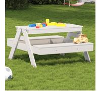 vidaXL Table de pique-nique pour enfants 832597 Bois massif de pin Blanc