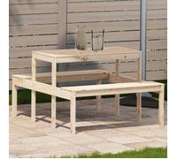 vidaXL Table de Pique-nique, Table à Manger Rectangulaire, Meuble de Camping Jardin Terrasse Patio Extérieur, Moderne, Bois 832557